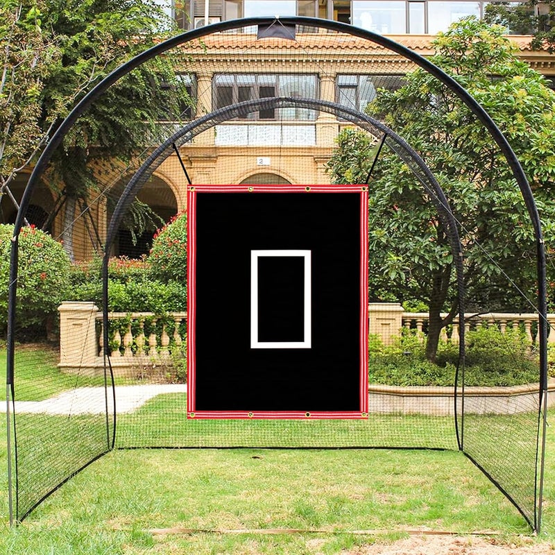 Kapler Baseball Batting Cage Backstop - 6x8FT Heavy Duty PVC Vinyl Backdrop with Strike Zone & Net Saver - Backyard Hitting Pitching Training Aid - Image 5
